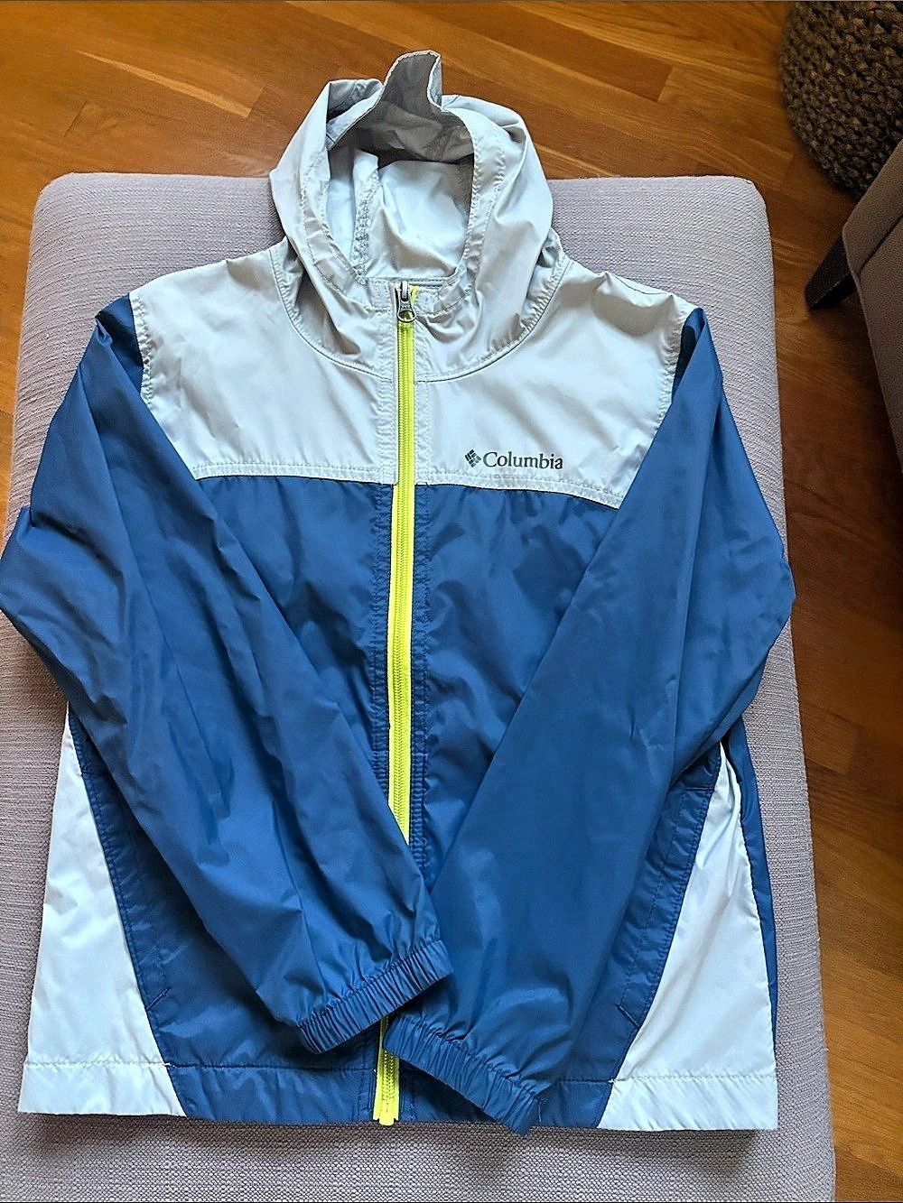 Columbia Youth Glennaker Rain Jacket Windbreaker in Blue & Gray
